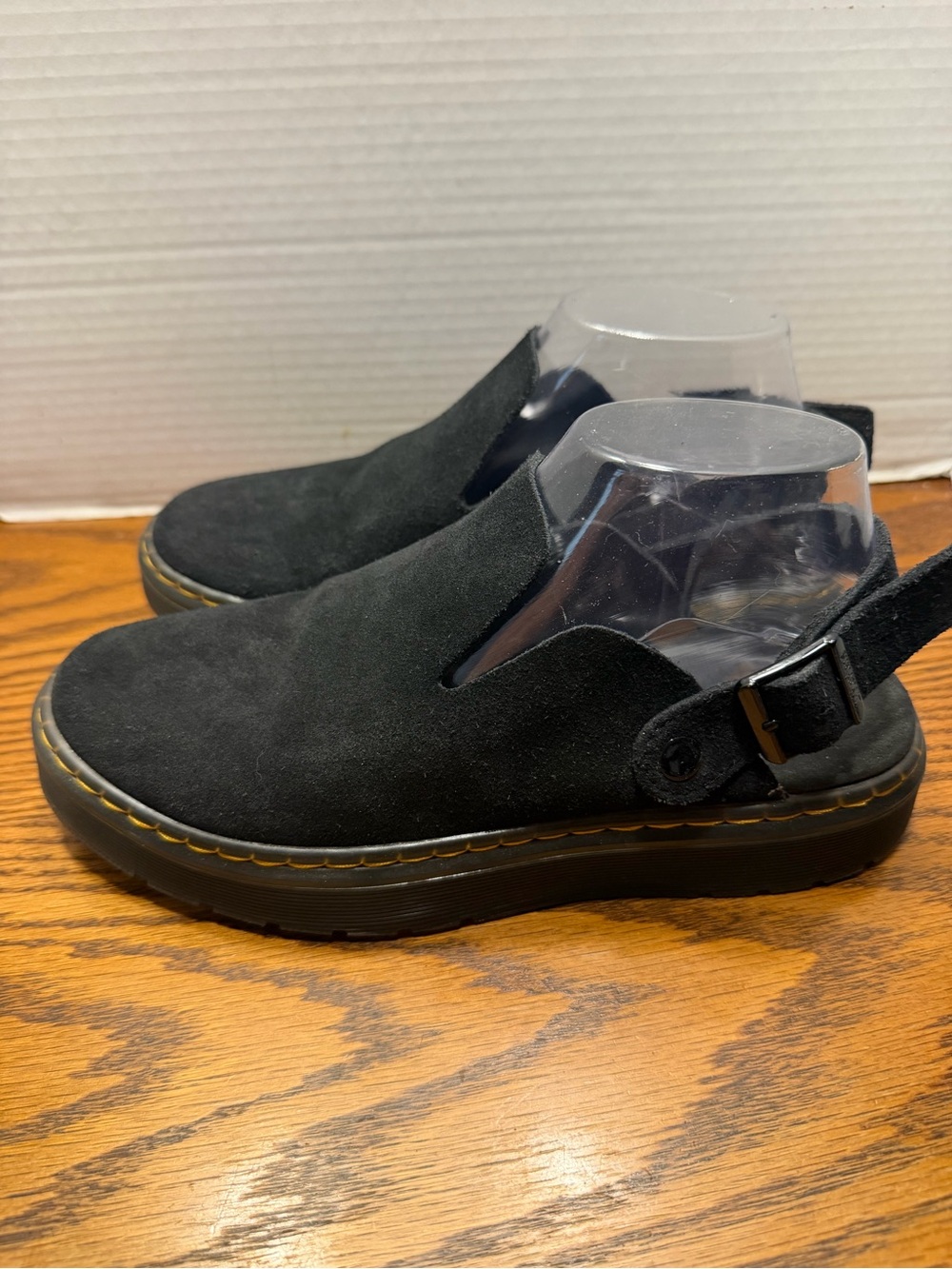 Dr Airwair Martens Carlson Men’s Black Suede Slip-On Backstrap Shoe - Picture 4 of 11